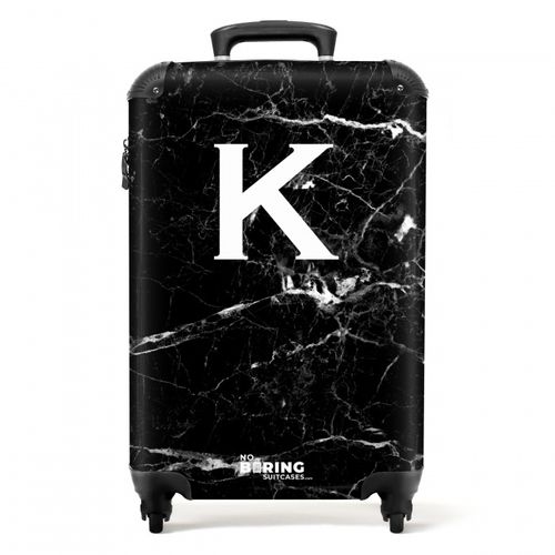 Marmer print - Zwart - Letter K