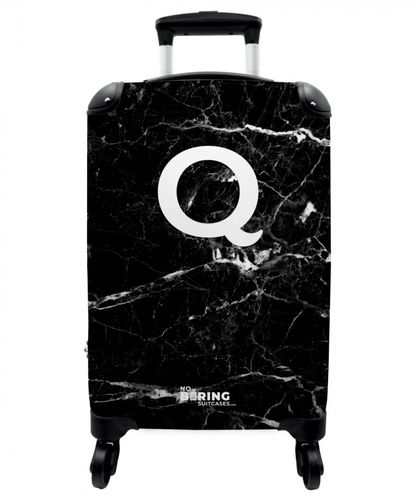 Marmer print - Zwart - Letter Q