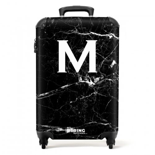 Letter M - Marmer print - Zwart - Luxe