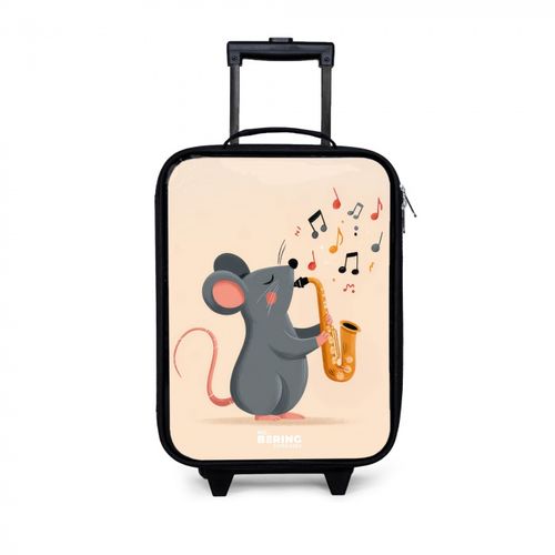 Grijze muis met een saxofoon