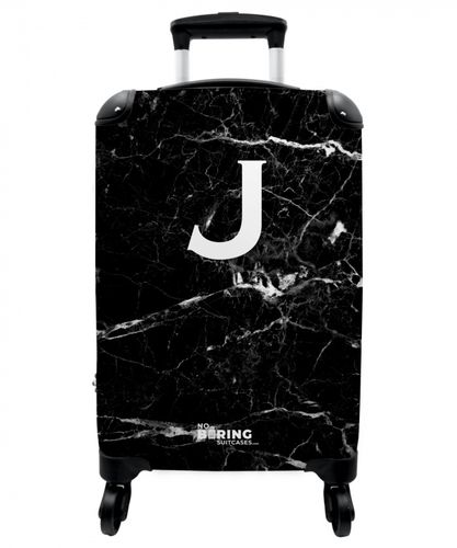 Zwart - Marmer look - Letter J - Marmer