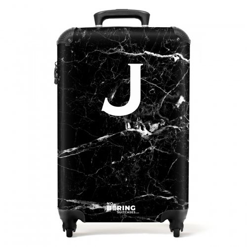 Zwart - Marmer look - Letter J - Marmer