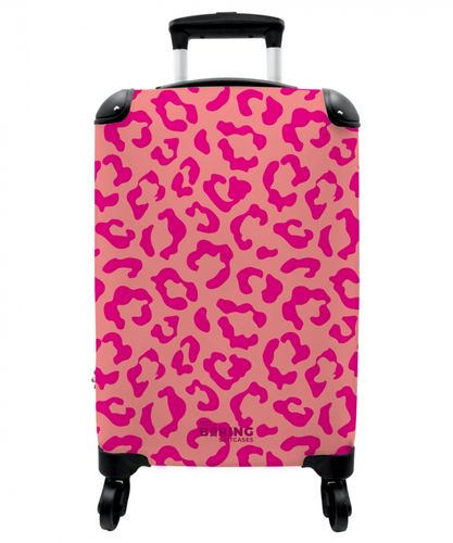 Dierenprints - Panterprint koffer in roze en koraalroze