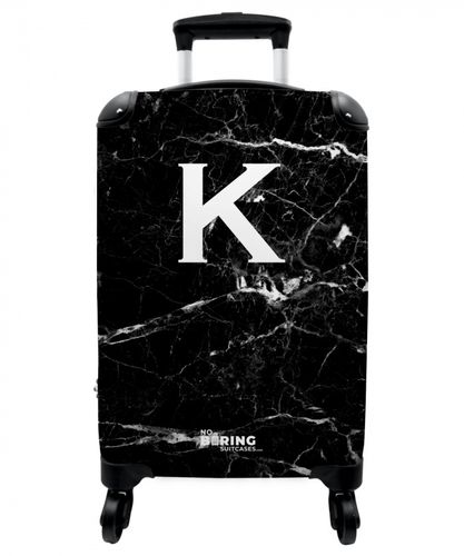 Marmer print - Zwart - Letter K