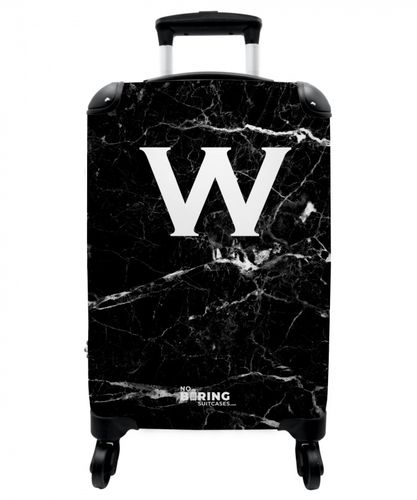 Marmer print - Zwart - Letter W