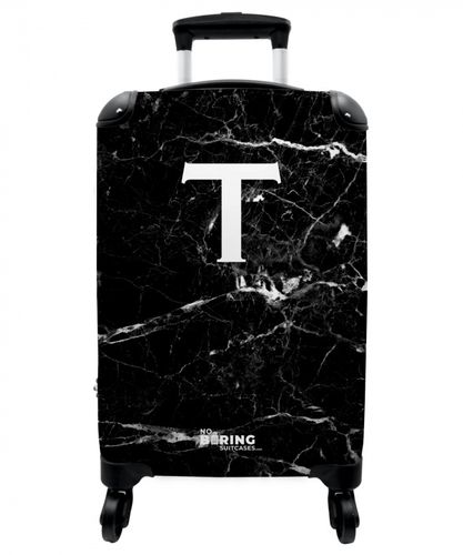 Letter T - Marmer look - Zwart