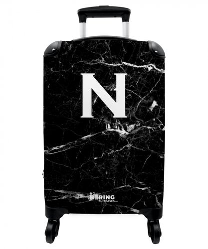 Letter N - Marmer - Zwart - Marmer print