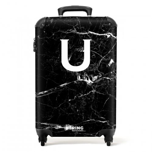 Marmer - Letter U - Zwart - Marmer print