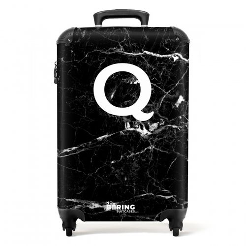 Marmer print - Zwart - Letter Q