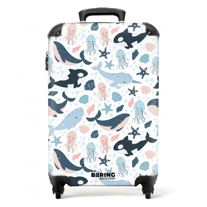 Oceaan dieren kleurrijk NBS - Handbagage koffer - Kinderen Unisex middel -productfoto_recht