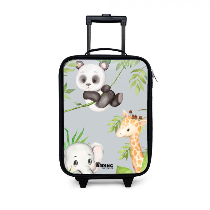 Diertjes in de jungle Kinderkoffer - Zwart klein -3d