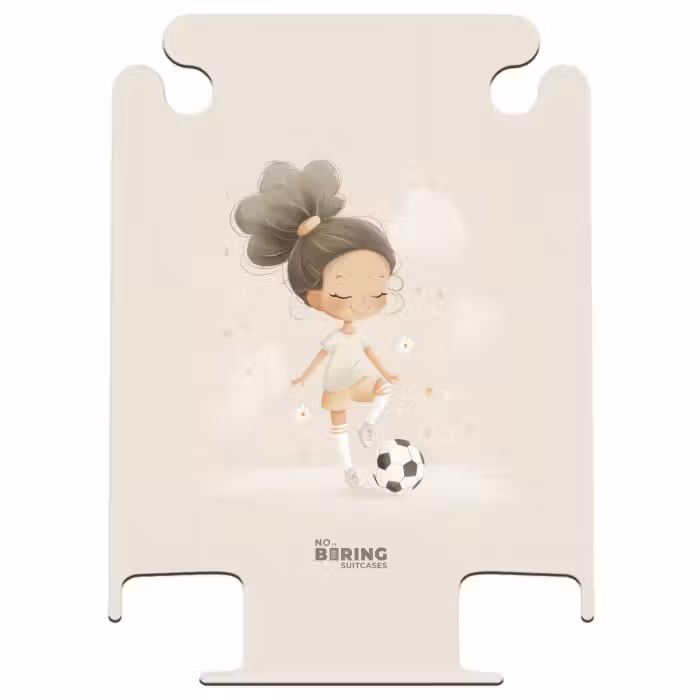 CaseSwap™ - Meisje met een voetbal in beige kleuren