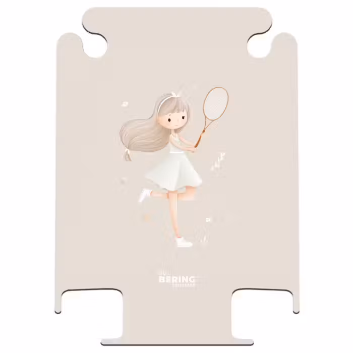 CaseSwap™ - Meisje speelt tennis in beige kleuren