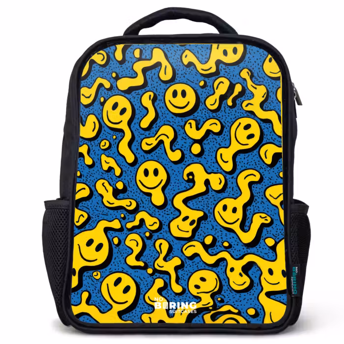 Kinderrugzak - Zwart - Smiley - Blauw - Geel