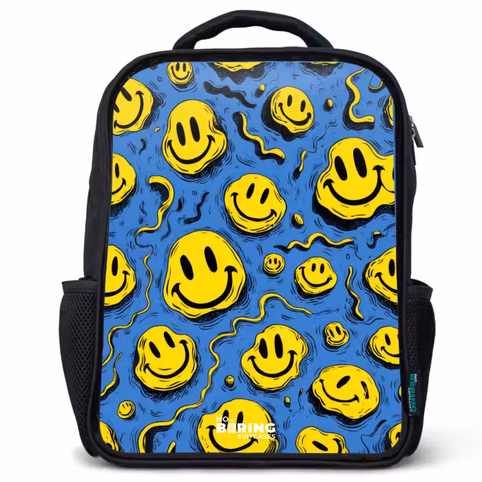 Kinderrugzak - Zwart - Smiley - Geel - Blauw