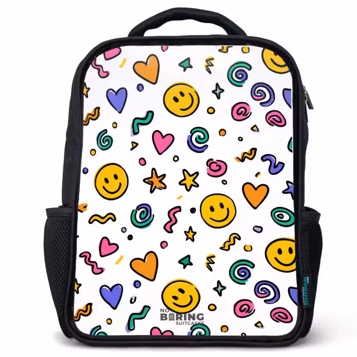 Kinderrugzak - Zwart - Smiley - Hartje - Ster
