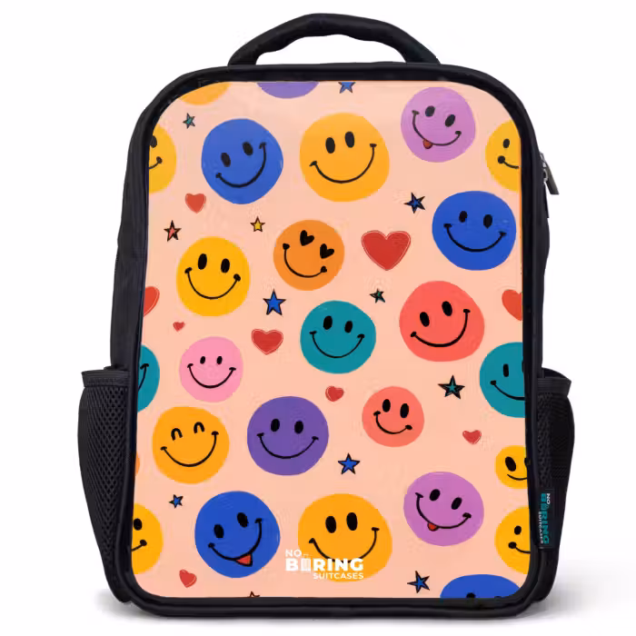 Kinderrugzak - Zwart - Vrolijk Smiley-patroon