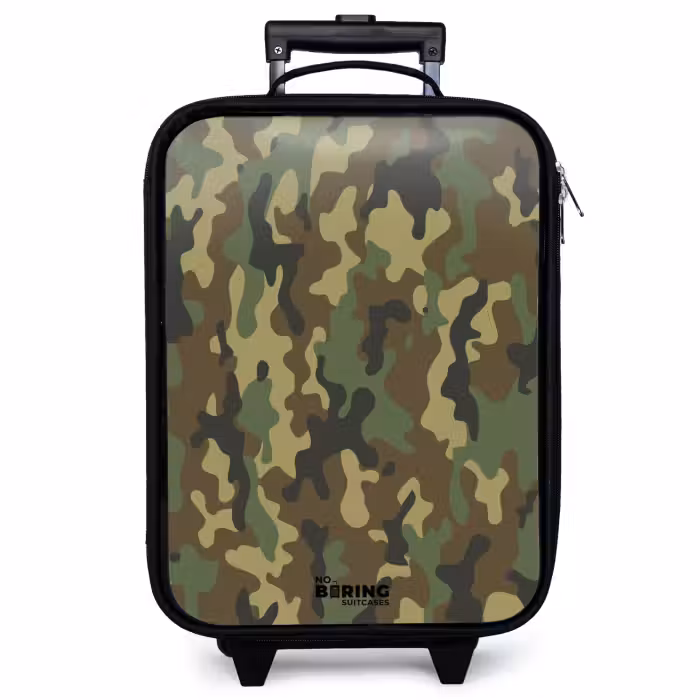 Kinderkoffer - Groene camouflage met zandkleur