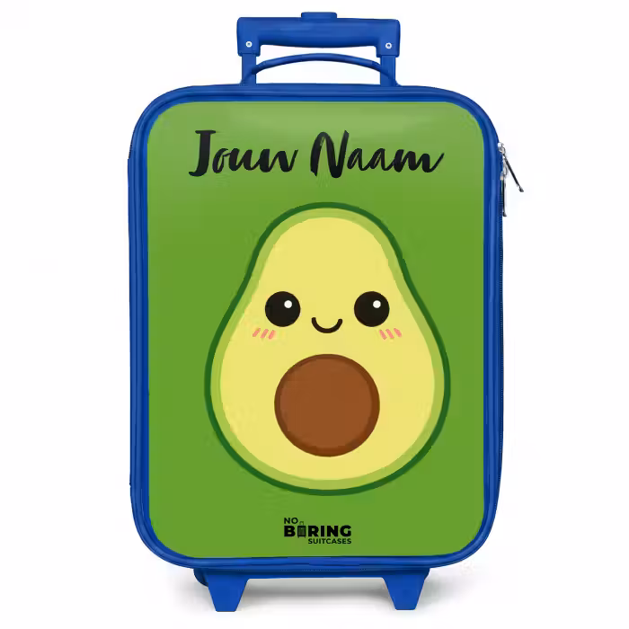 Kinderkoffer met naam - Blauw - Kawai - Avocado - Groen