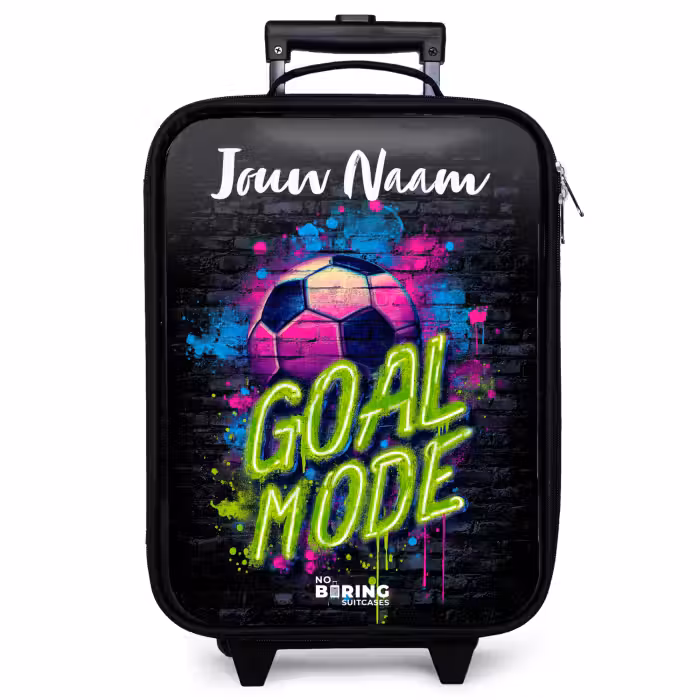 Kinderkoffer met naam - Zwart - Neon - Graffiti - Voetbal - Kleurrijk
