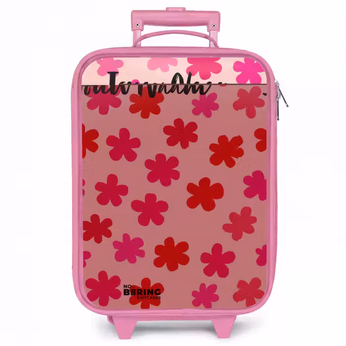 Kinderkoffer met naam - Roze - Bloemen - Patroon - Roze