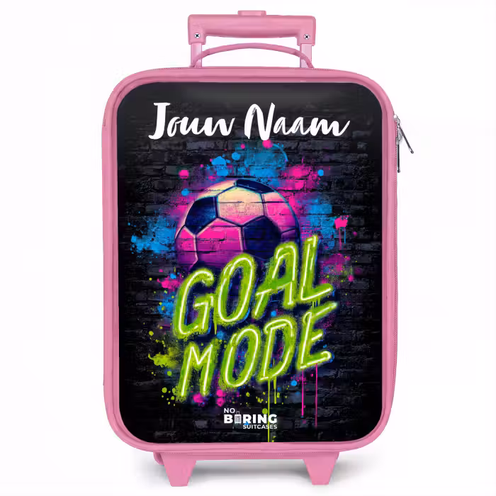Kinderkoffer met naam - Roze - Neon - Graffiti - Voetbal - Kleurrijk