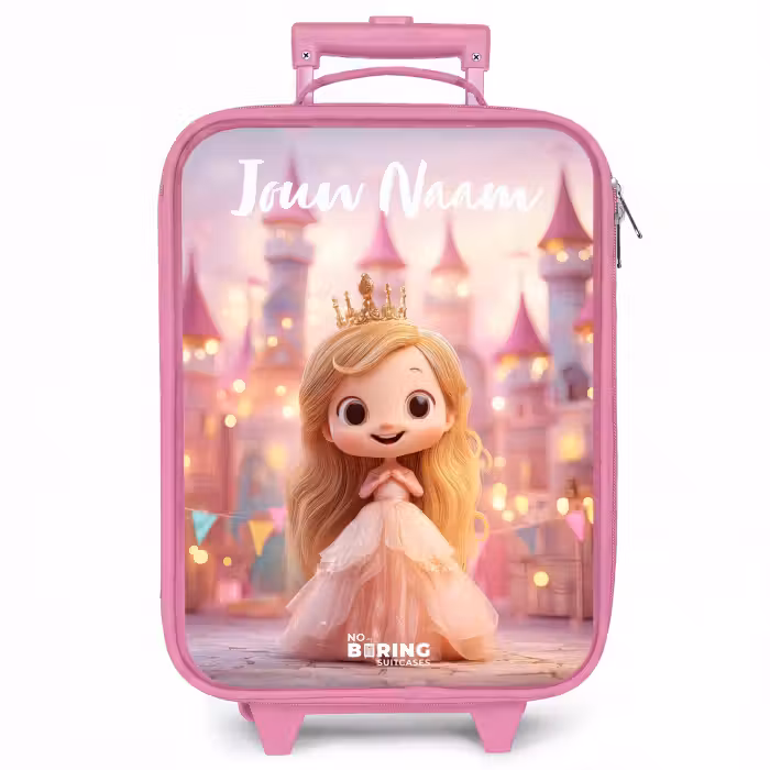 Kinderkoffer met naam - Roze - Prinses - Roze - Kasteel
