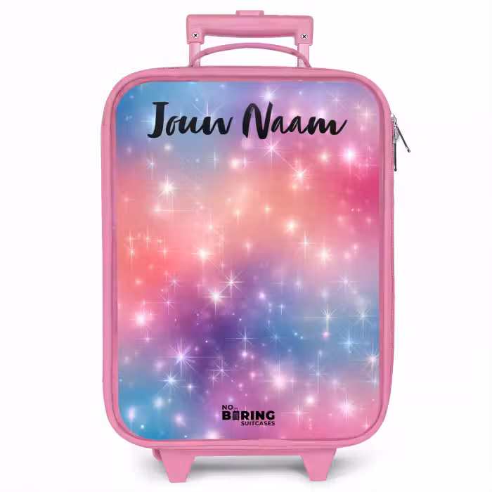 Kinderkoffer met naam - Roze - Sterren - Abstract - Kleuren