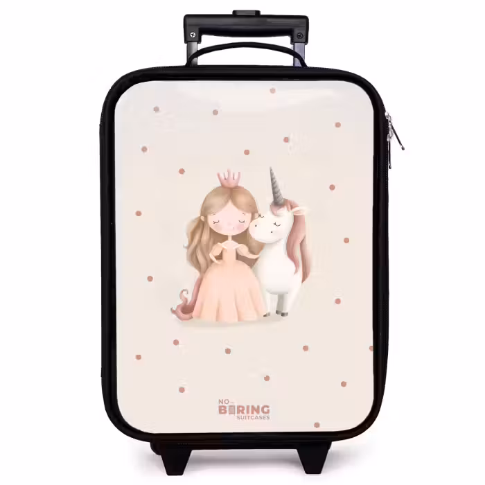Kinderkoffer - Prinses en een eenhoorn in pastel kleuren
