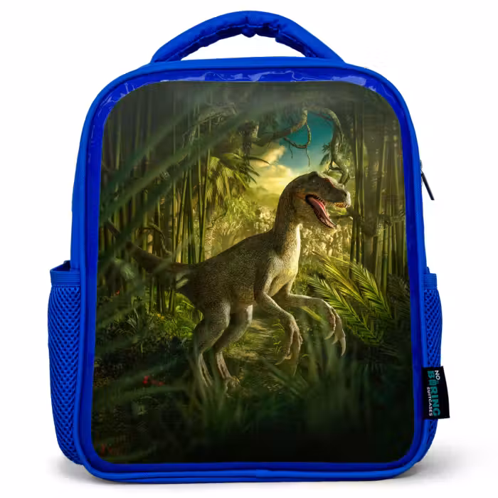 Kinderrugzak - Blauw - Dinosaurus - Planten - Groen - Illustratie - Kinderen - Jongens
