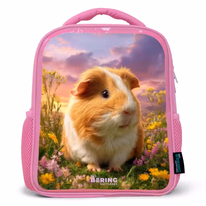 Kinderrugzak met naam - Roze - Cavia - Natuur - Dier