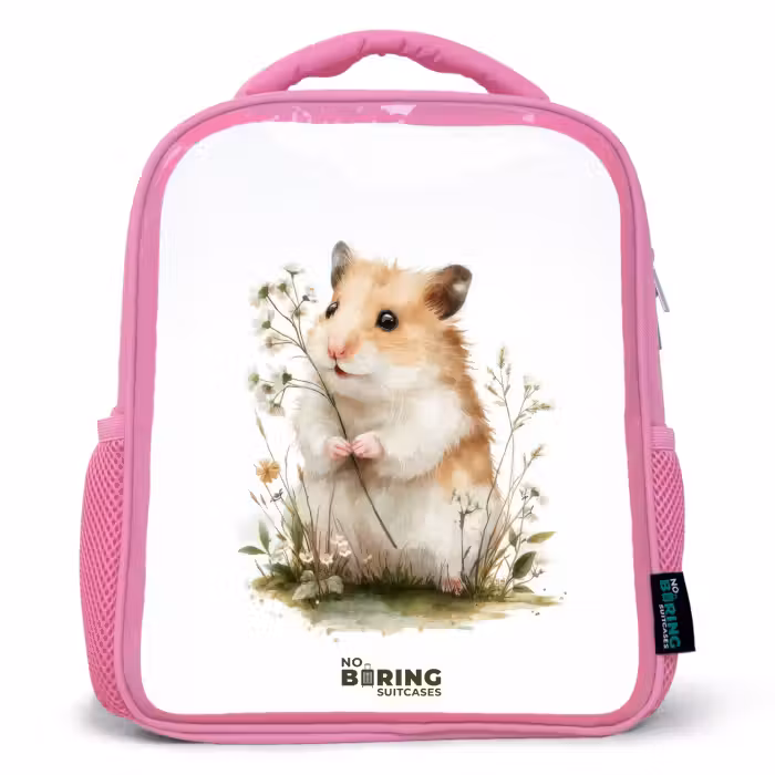 Kinderrugzak met naam - Roze - Dier - Natuur - Hamster
