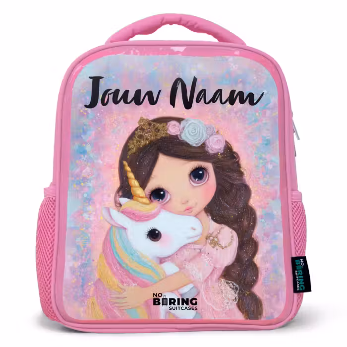 Kinderrugzak met naam - Roze - Meisje - Eenhoorn - Glitter