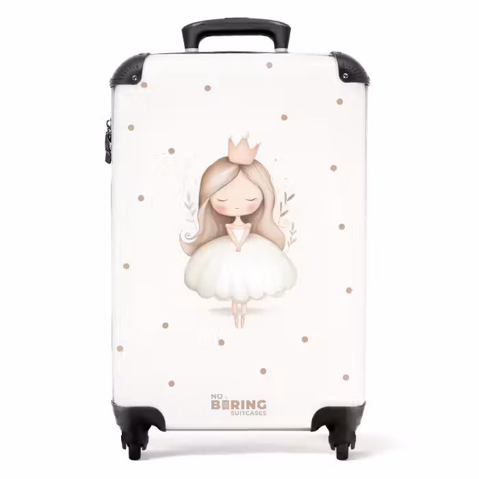 Koffer - Ballerina prinses tussen beige stippen