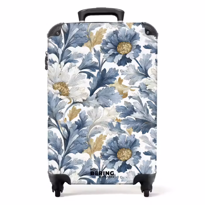 Koffer - Barok bloemen patroon blauw