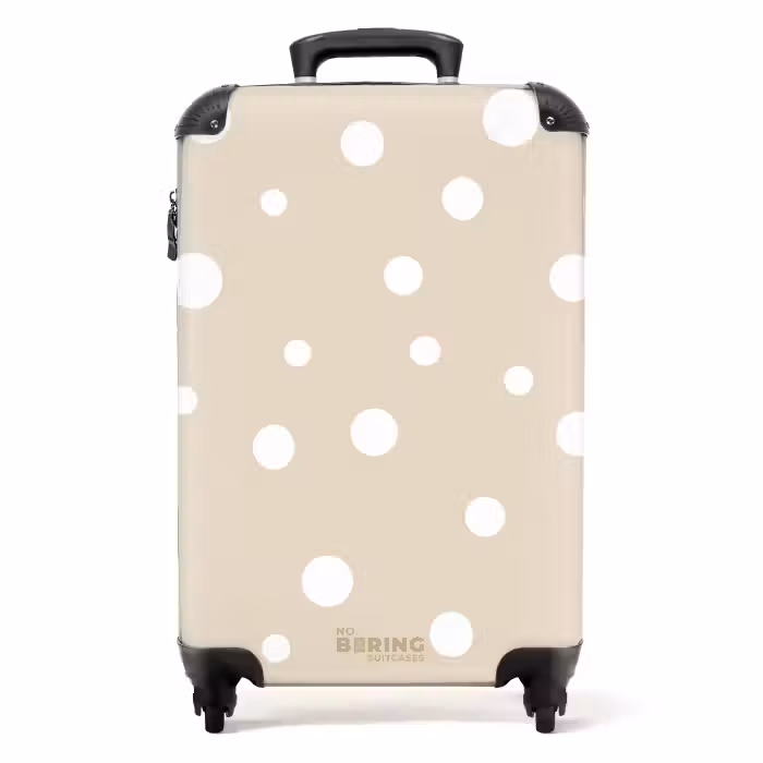 Koffer - Beige achtergrond met witte stippen