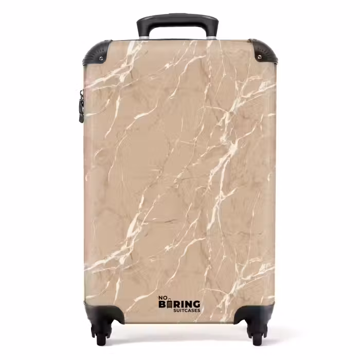 Koffer - Beige - Marmer - Organisch - Wit
