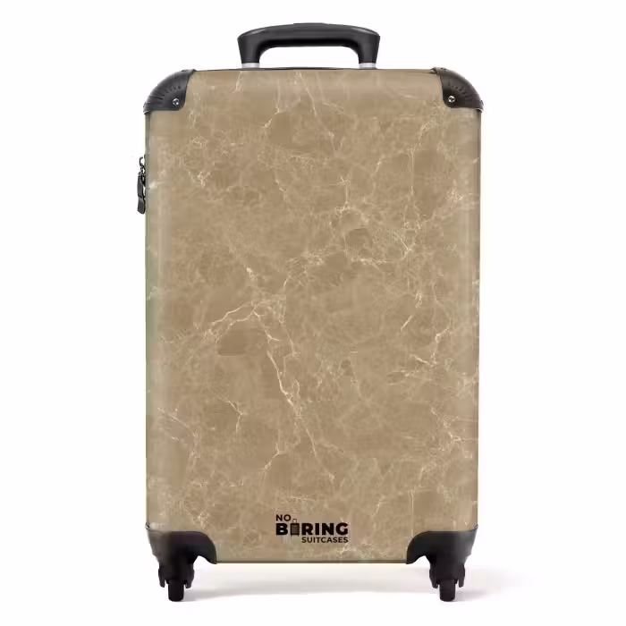 Koffer - Beige - Marmer - Witte aders