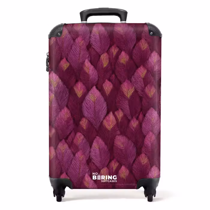 Koffer - Bladeren - Patroon - Burgundy