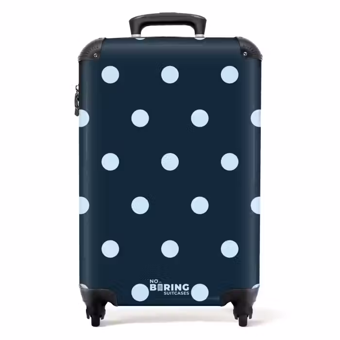 Koffer - Blauw stippen patroon
