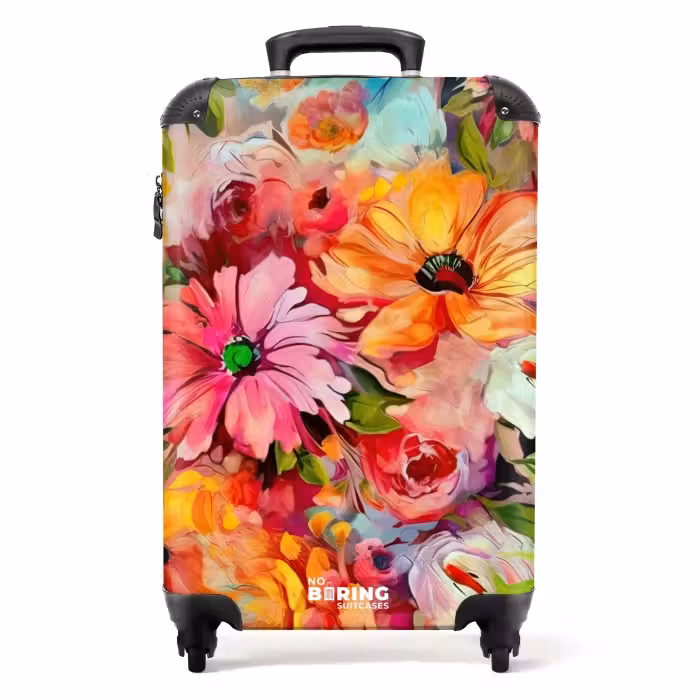 Koffer - Bloemen - Kleurrijk - Kunst - Olieverf