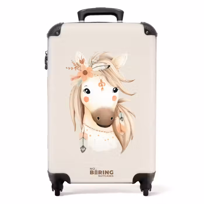 Koffer - Bohemian paard in pastel kleuren