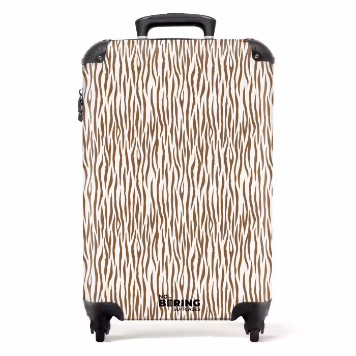 Koffer - Bruine zebraprint op lichte achtergrond