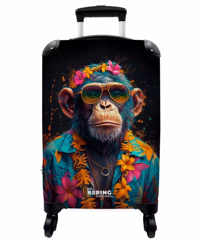Koffer - Chimpansee met Hawaii Blouse
