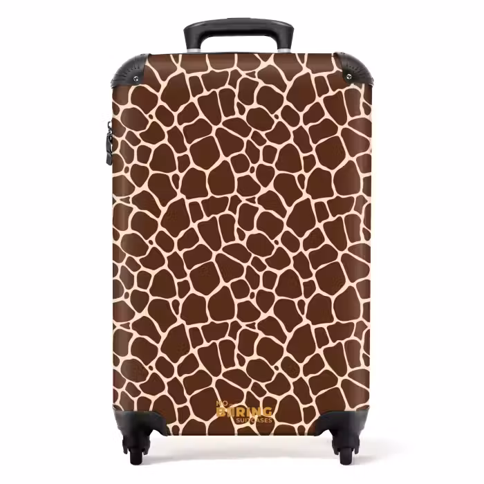 Koffer - Donkerbruin giraffepatroon met beige aders