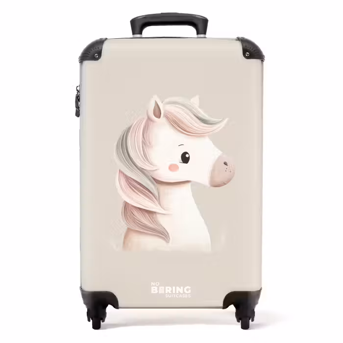 Koffer - Eenhoorn in roze pastel kleuren