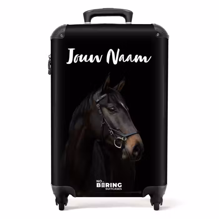 Koffer met naam - Elegant zwart paard
