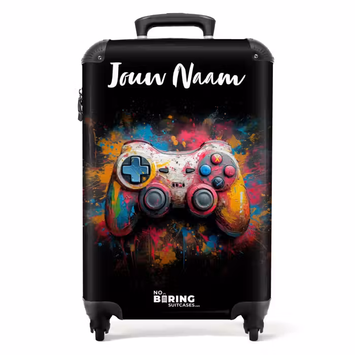 Koffer met naam - Game Controller Bedekt met Verf