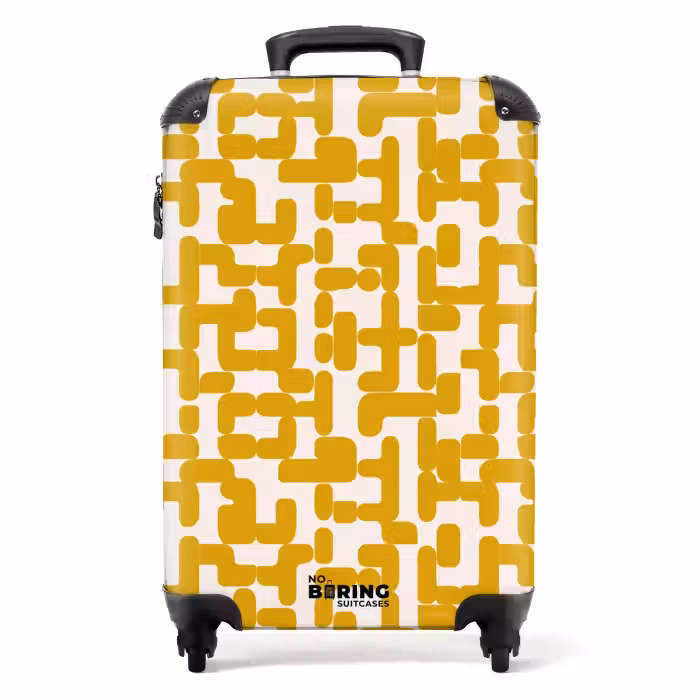 Koffer - Geel - Beige - Patroon