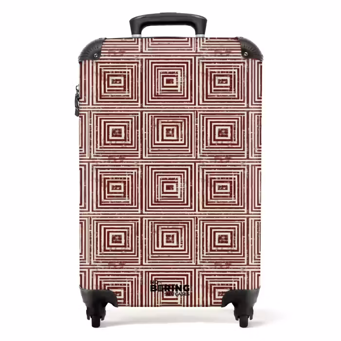 Koffer - Geometrisch - Patroon - Rood